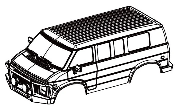 Absima Carrosserie Grise Rock Van 1/18 HBP240355