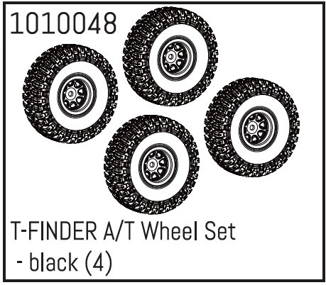 Absima Pneu T-Finder + Jante Noir (x4) 1/18 1010048