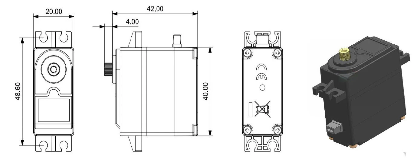 Absima Servo S250MH 25Kg 0.16s 2030006 - Image 2