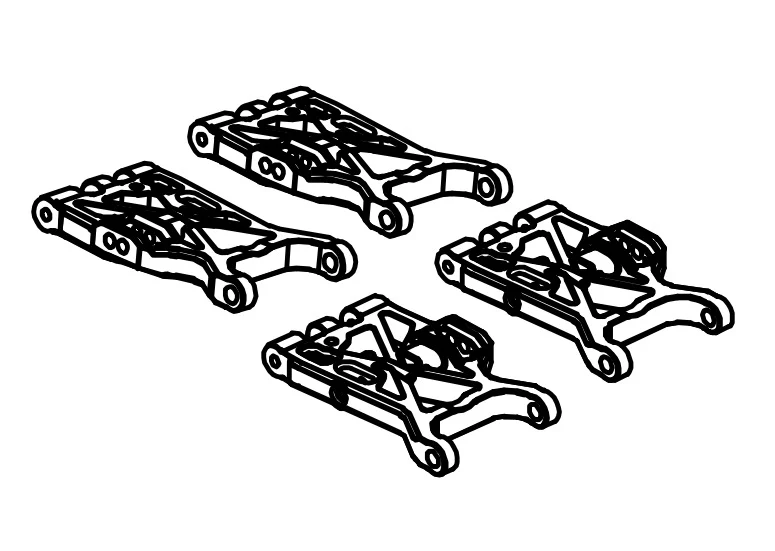 Absima Triangle AV/AR Inférieur (x4) Mini AMT BL/3S 1610100