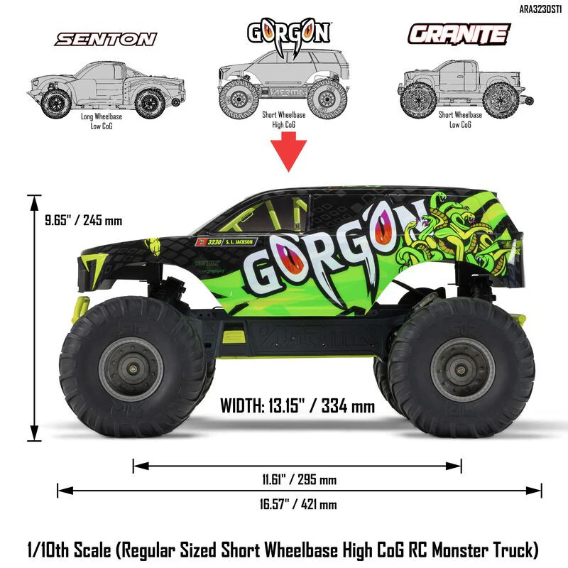 Arrma Monster Truck GORGON 4x2 Mega 550 RTR + Batterie / Chargeur ARA3230ST - Image 17