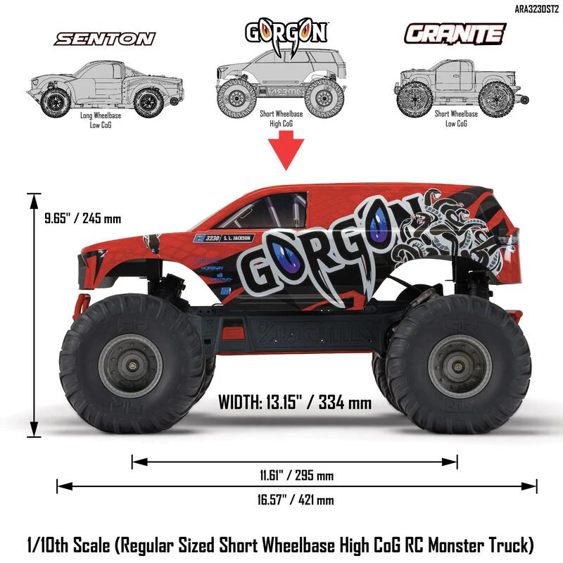 Arrma Monster Truck GORGON 4x2 Mega 550 RTR + Batterie / Chargeur ARA3230ST - Image 31