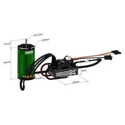 Castle Combo Mamba Monster X SCT + 1415 2400KV (axe 5mm) Sensored - Image 4