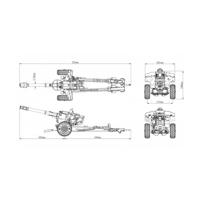 Cross-RC Canon léger Howitzer M777 de 152mm 90100044 - Image 13
