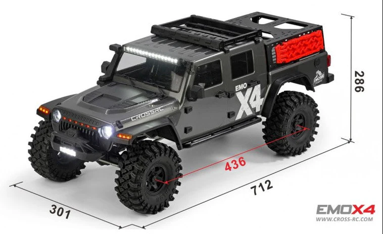 Cross-RC Crawler EMO X4 Brushless 4WD 1/8 Gris RTR CRO90100176 - Image 7