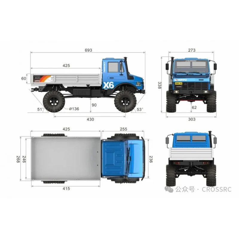 Cross-RC Crawler EMO X6 Big Hippo 4x4 Brushless 1/8 RTR CRO90100253 - Image 6