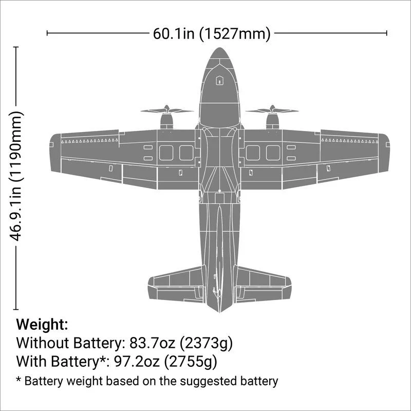 E-Flite Avion EC-1500 Twin 1.5m BNF AS3X EFL15750 - Image 12