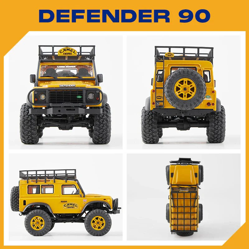 FMS Scale Land rover Defender 90 Camel Trophy FCX24M 4WD 1/24 RTR FMS12491RTR-YL - Image 2