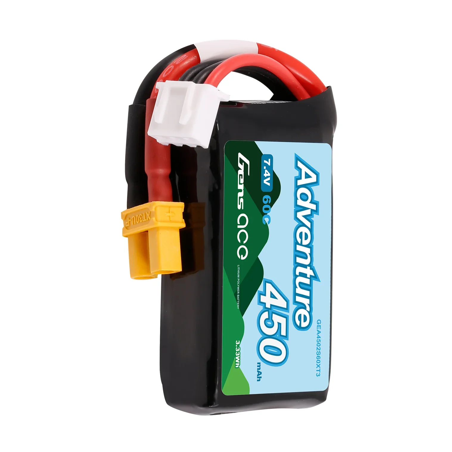 Gens Ace Accu lipo G-Tech Adventure 7.4v 450mAh 60C XT30 - Image 2