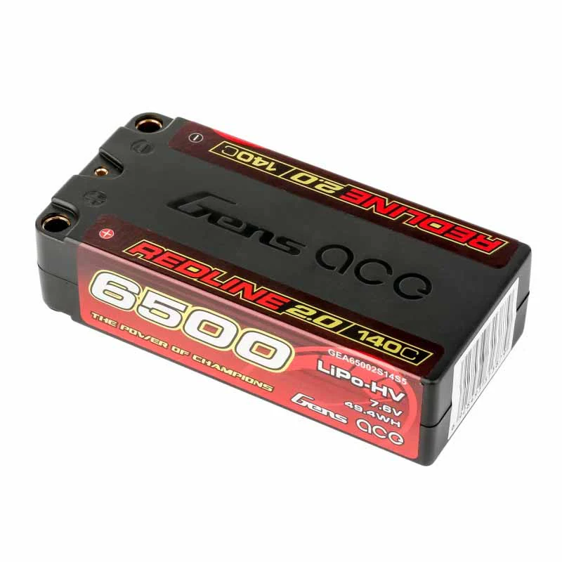 Gens Ace Redline 2.0 Hv Accu lipo Shorty 7.6v 6500mah 140C 2S1P - Image 2