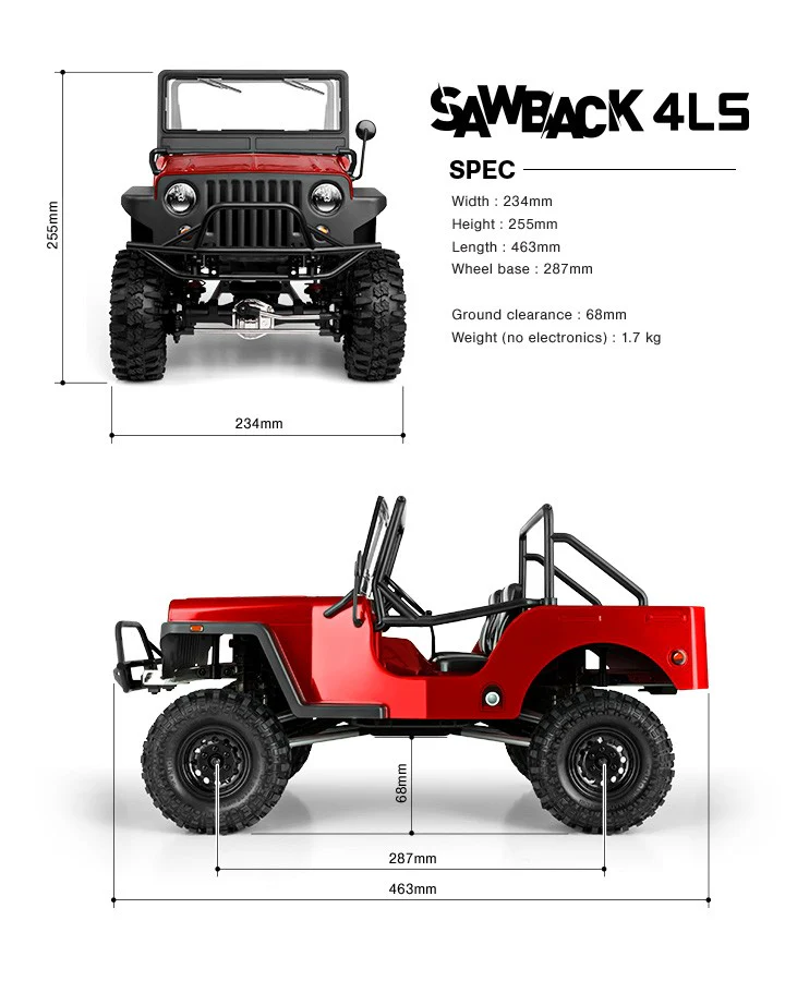 Gmade GS01 Sawback 4LS 4WD KIT GM55000 - Image 5