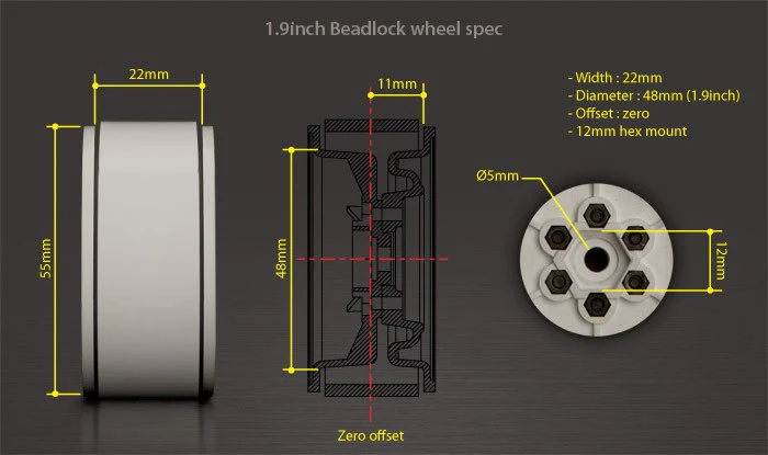 GMade Jantes VR01 Chrome 1.9 BeadLock (x2) GM70105 - Image 3