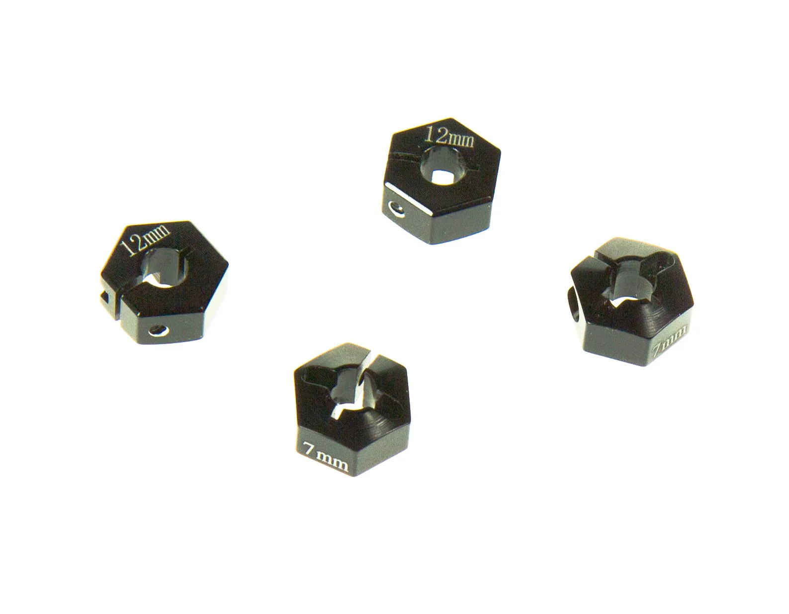 GPM Hexagones 12x7mm alu noir AX010/12X7MM-BK