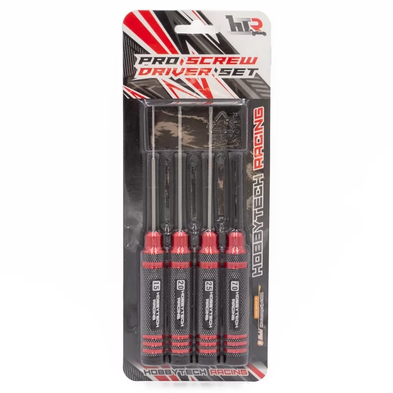 Hobbytech Kit Tournevis Alu Rouge (4Pcs) HTR-412 - Image 2