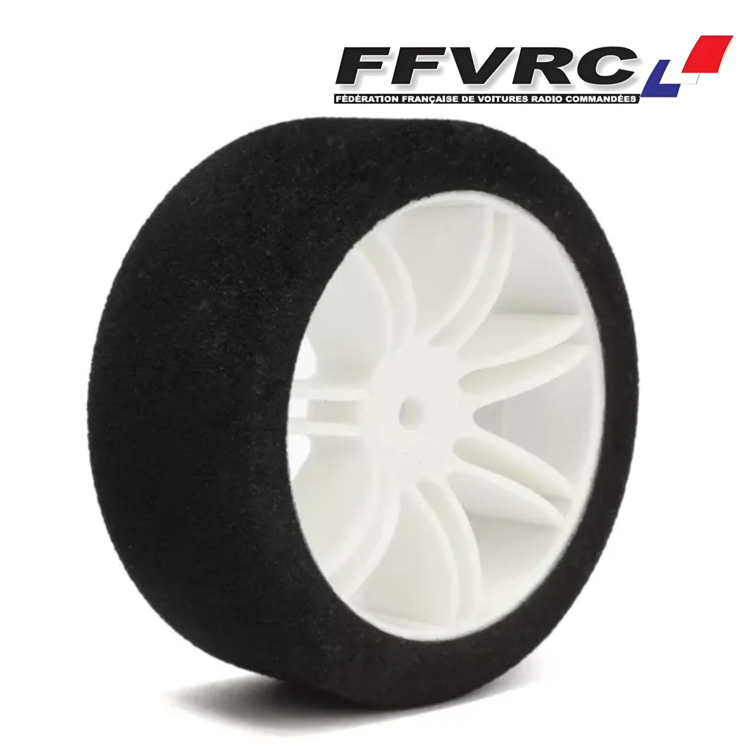 Hot Race Pneus Mousse + Jantes 1/10 Arrière 40 Shore FFVRC (x2) 005-0052-64