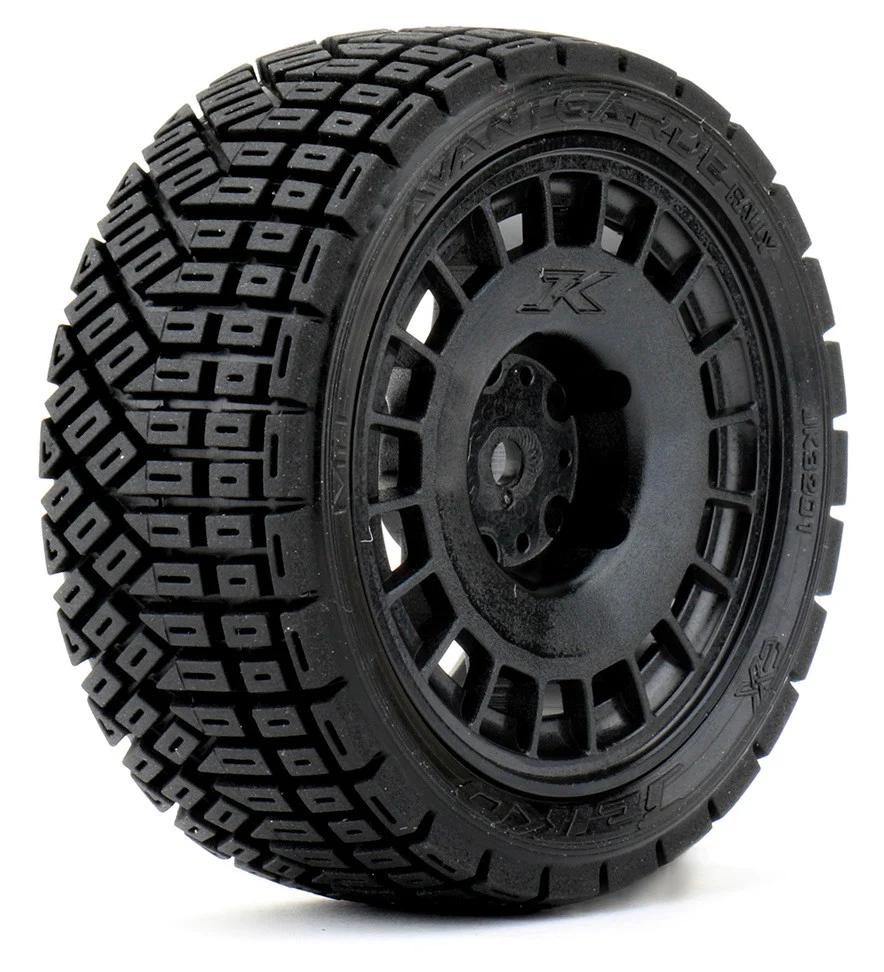 Jetko RC Pneus EX Rallye Avantgarde + Jantes Noir (x4) JK3201RB