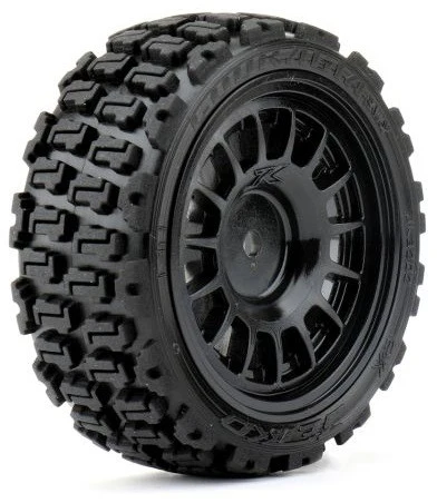 Jetko RC Pneus EX Rallye Couragia + Jantes Noir (x4) JK3202RB