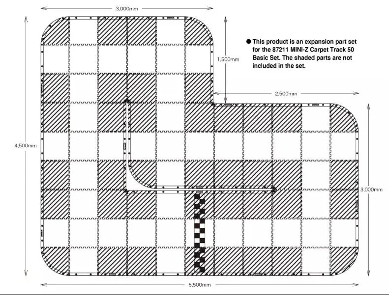 Kyosho Circuit Mini-Z Grand Prix 50 Extension Set Moquette (44pcs) 87212B - Image 3