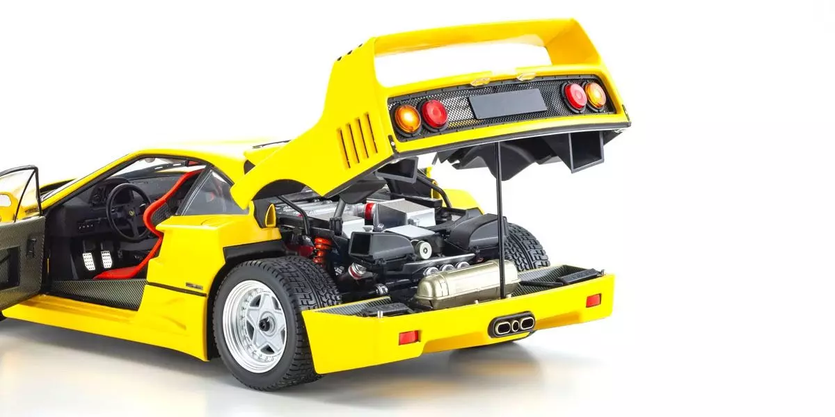 Kyosho Diecast Ferrari F40 Jaune 40 Ans 1/18 KS08416Y - Image 5