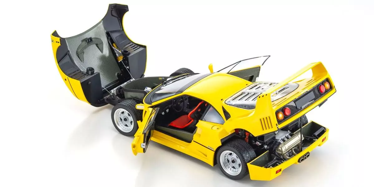 Kyosho Diecast Ferrari F40 Jaune 40 Ans 1/18 KS08416Y - Image 6