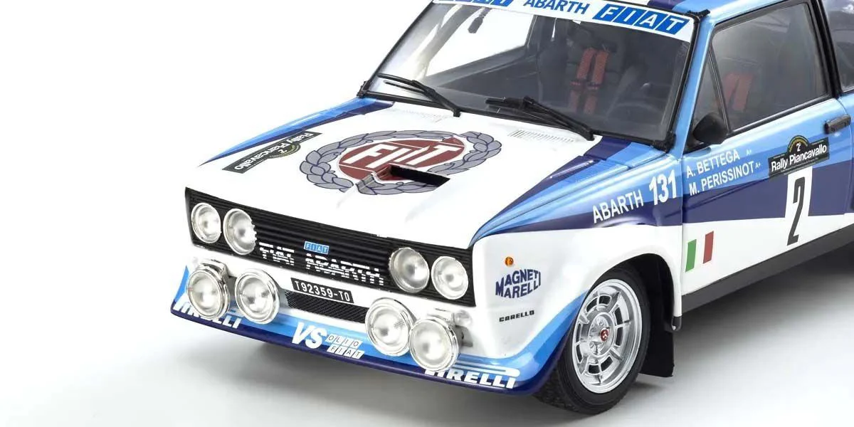 Kyosho Diecast Fiat 131 Abarth A.Bettega Winner Piancavallo 1981 Nr.2 1/18 KS08376F - Image 3