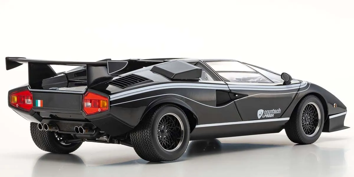 Kyosho Diecast Lamborghini Countach LP500R 1982 Black 1/18 KS08617BK - Image 2