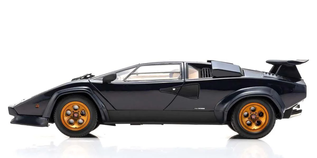 Kyosho Diecast Lamborghini Countach LP500S Walter Wolf 1982 Dark Blue 1/18 KS08320D - Image 3