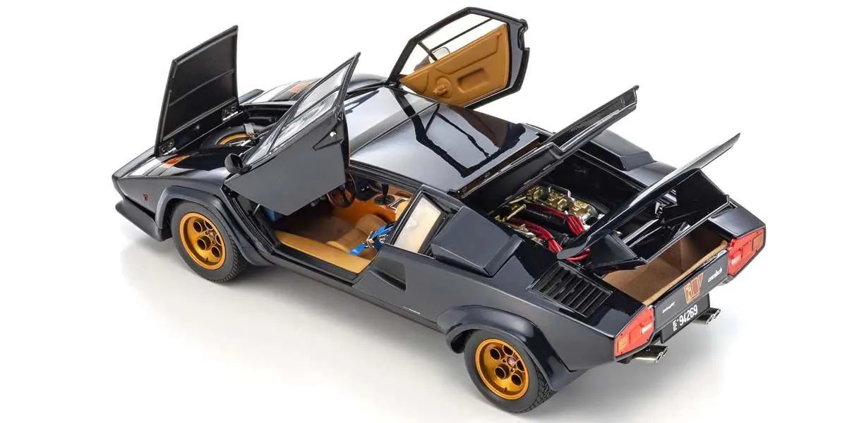 Kyosho Diecast Lamborghini Countach LP500S Walter Wolf 1982 Dark Blue 1/18 KS08320D - Image 9
