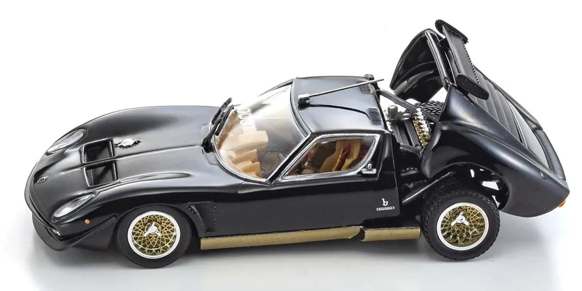 Kyosho Diecast Lamborghini Miura SVR 1970 Noir et Or 1/43 KS03203BKG - Image 11