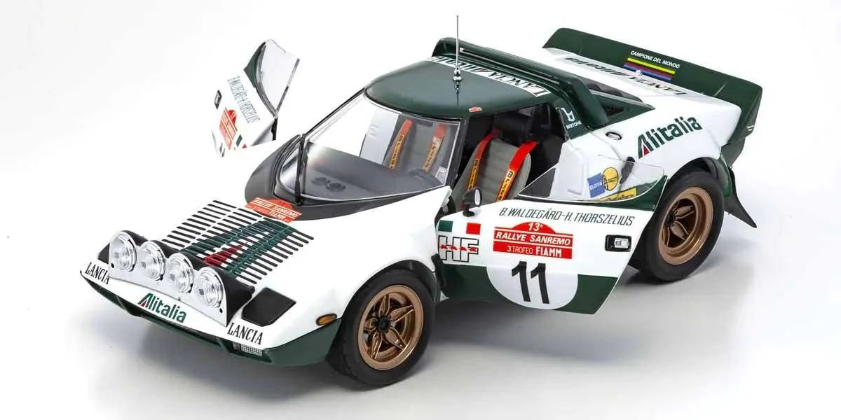 Kyosho Diecast Lancia Stratos HF B.Waldegaard San Remo 1975 Nr.11 1/18 KS08130B - Image 3