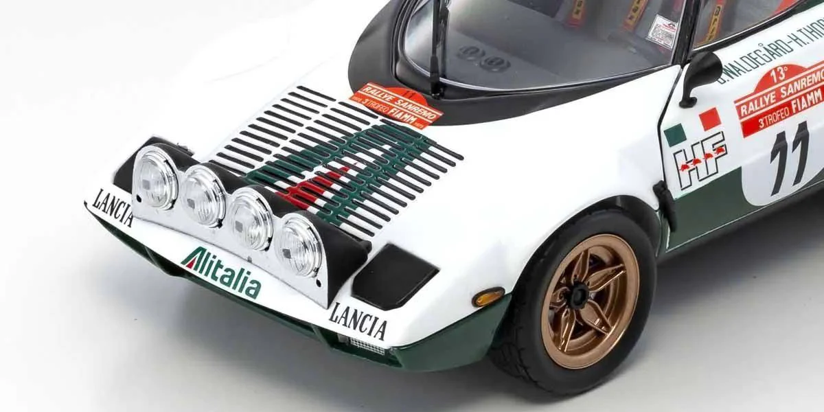 Kyosho Diecast Lancia Stratos HF B.Waldegaard San Remo 1975 Nr.11 1/18 KS08130B - Image 7