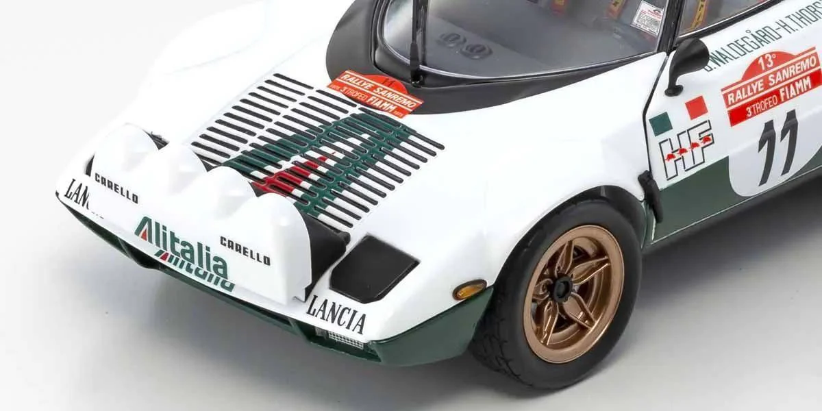 Kyosho Diecast Lancia Stratos HF B.Waldegaard San Remo 1975 Nr.11 1/18 KS08130B - Image 8
