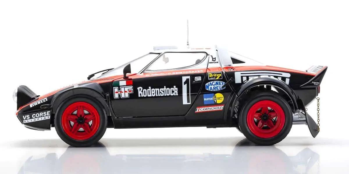 Kyosho Diecast Lancia Stratos HF Pirelli W.Rohrl Hunsruck 1978 Nr.1 1/18 KS08130D - Image 6