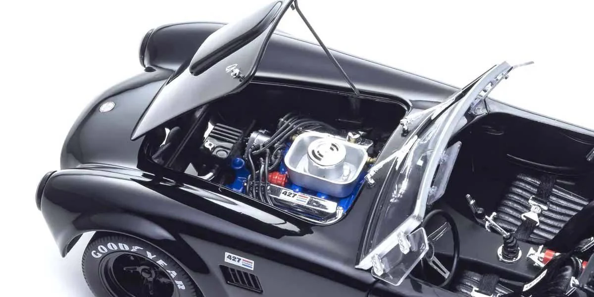 Kyosho Diecast Shelby Cobra 427 S/C Spider 1962 Noire 1/18 KS08047BK - Image 6