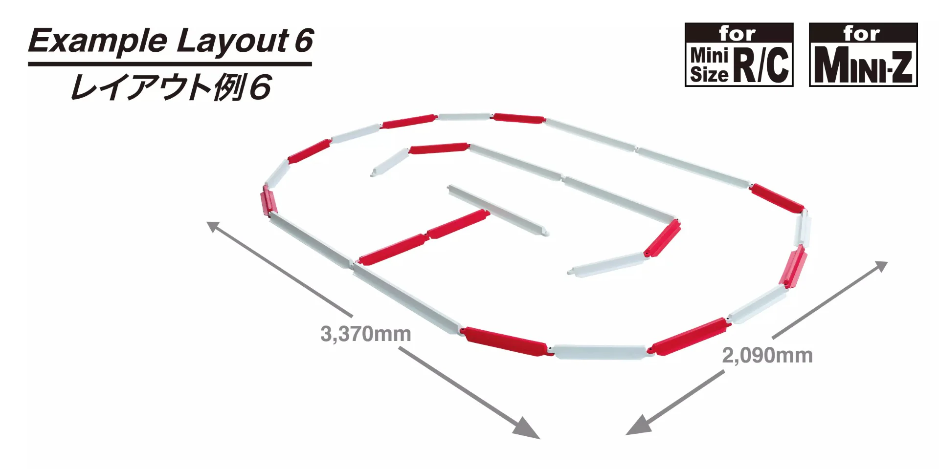 Kyosho Kit Bordure de Circuit Mini-Z et Drift 1/10 (27Pcs) 87131B - Image 3