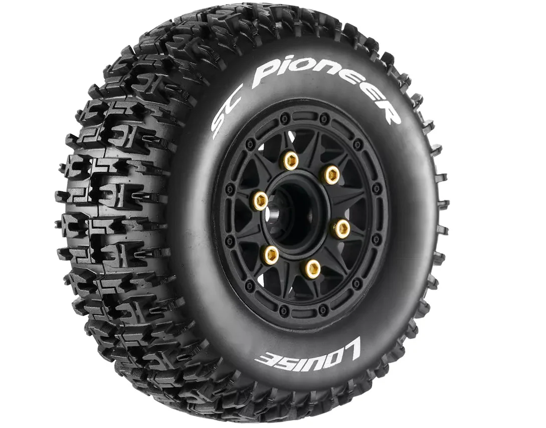 Louise RC Pneus SC-Pioneer + Jantes avec hexagone 12-14-17mm (x2) LR-T3148SB
