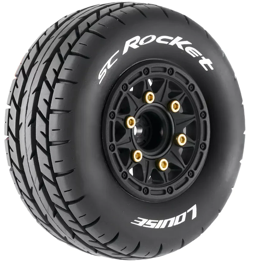 Louise RC Pneus SC-Rocket + Jantes avec hexagone 12-14-17mm (x2) LR-T3154SB