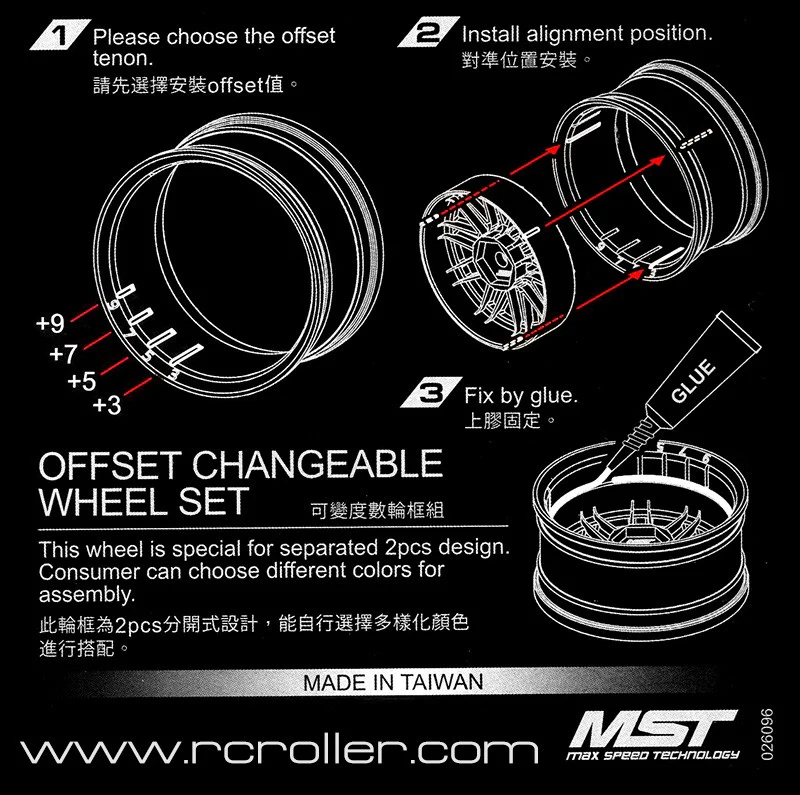 MST Jantes LM avec offset réglable Chrome (x4) 832101SBK - Image 2