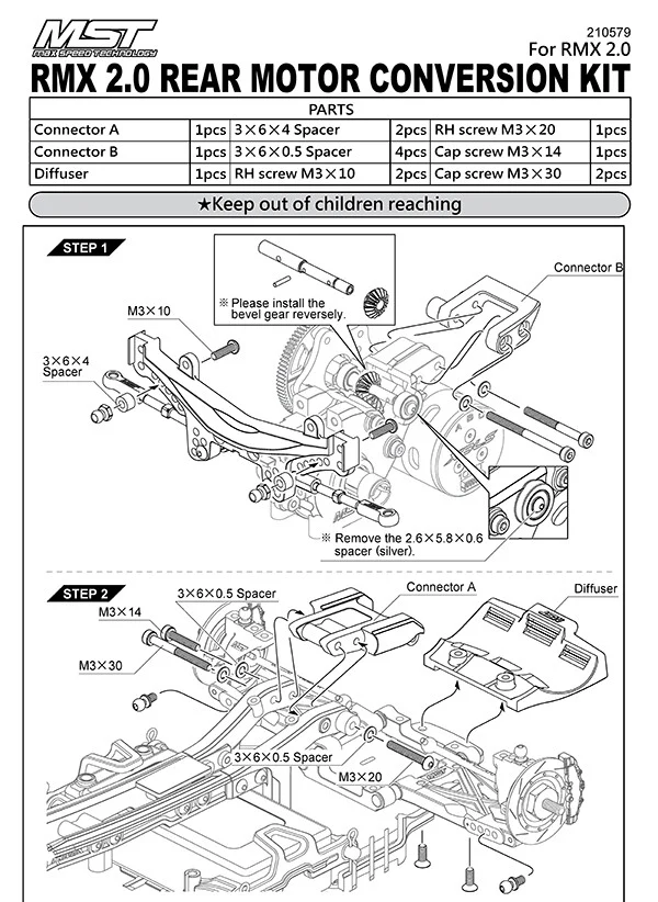 MST Kit de conversion moteur arrière RMX 2.0 210579 - Image 2