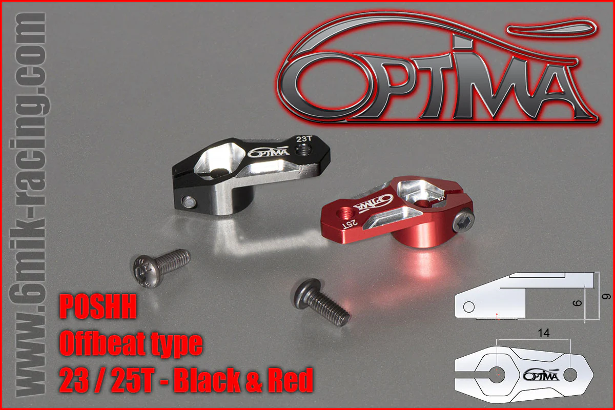 Optima Palonnier de Servo Verrouillable 25Dts Rouge POSHH25R