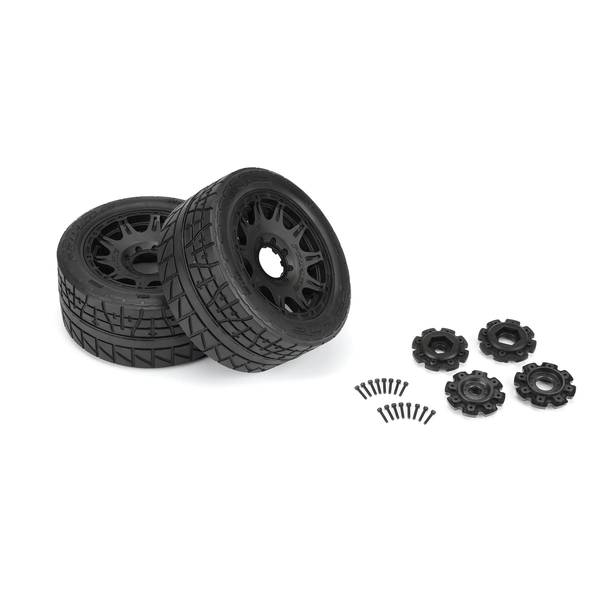 Proline Pneus Menace HP 5.7 + Jantes Noir Raid Hexas amovibles 24mm (x2) PRO1020511 - Image 3