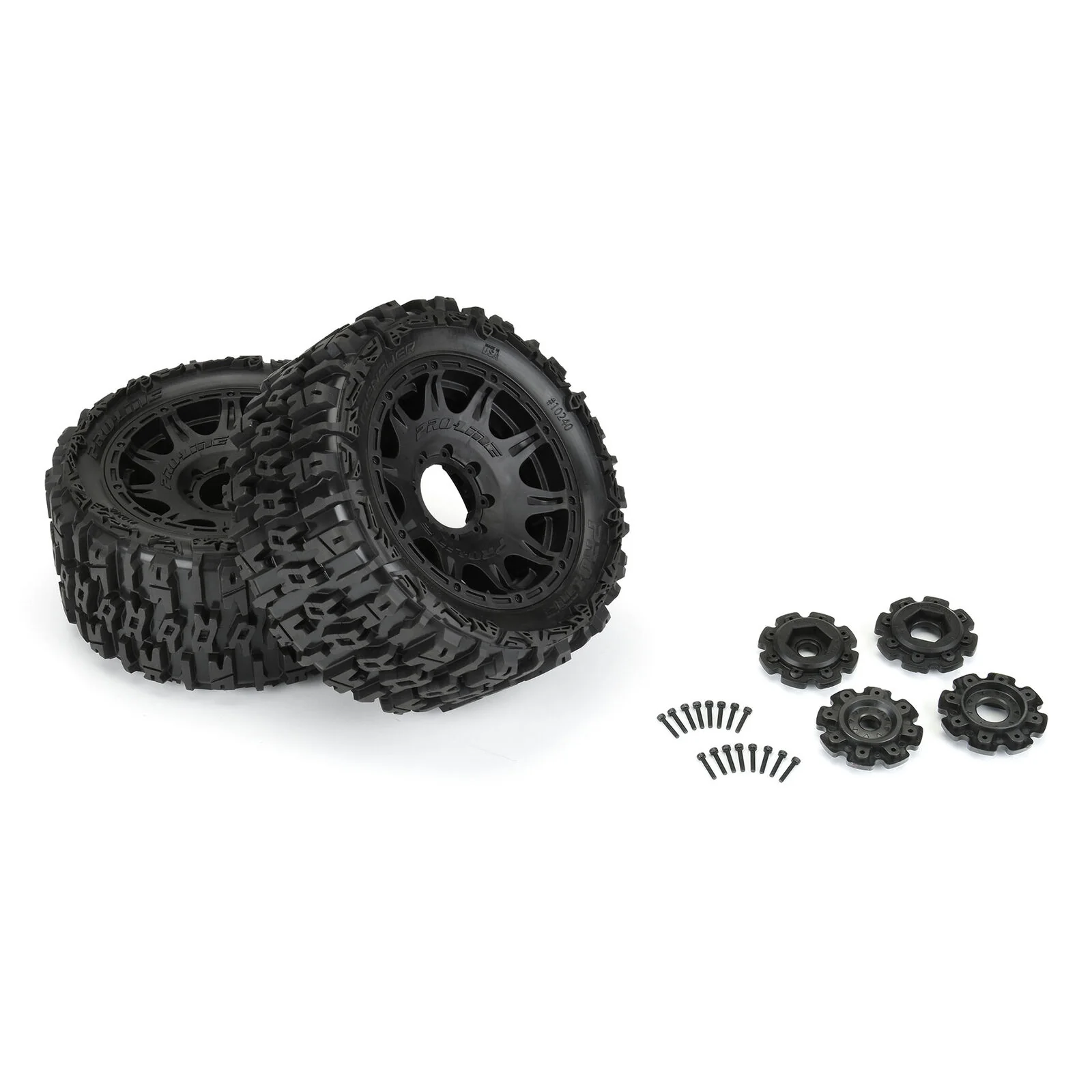 Proline Pneus Trencher 5.7 + Jantes Noir Raid 24mm (x2) 10240-10 - Image 4