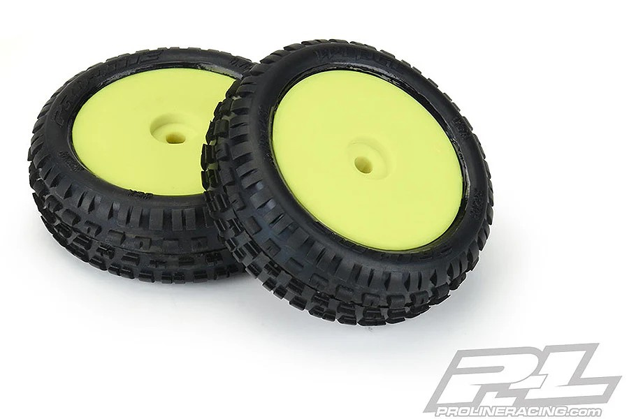 Proline Pneus Wedge + Jantes Jaune Avant Losi Mini-B 8298-12 - Image 3