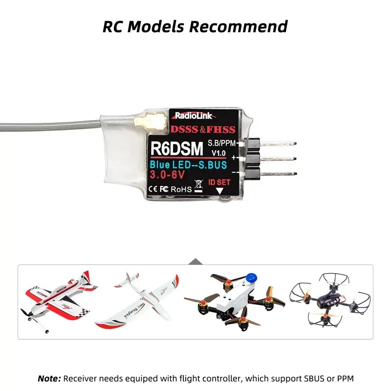 Radiolink Récepteur 10 voies Signal SBUS/PPM RDL-0-R6DSM - Image 4