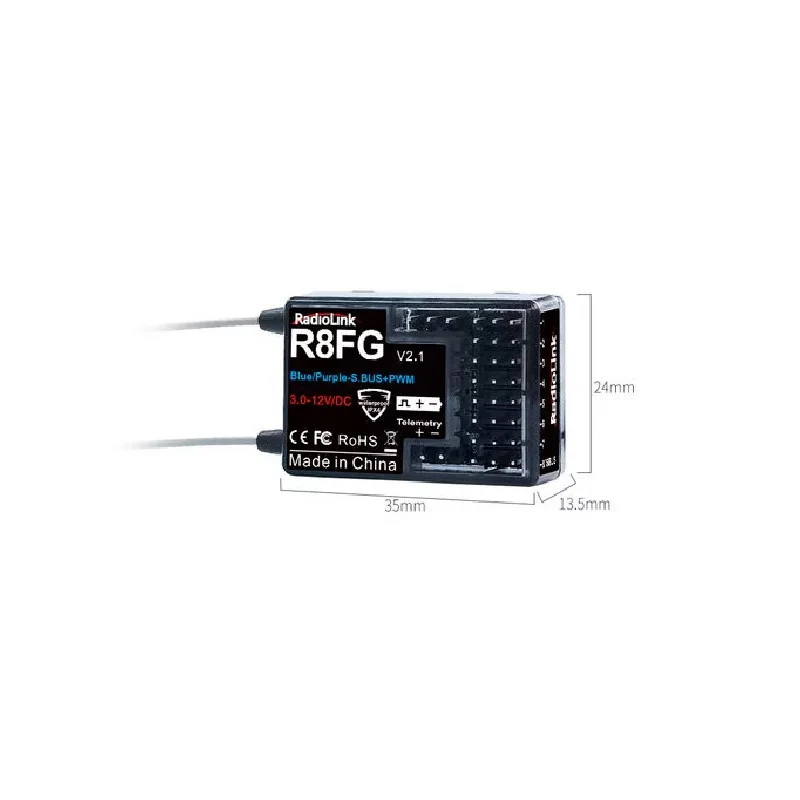 Radiolink Récepteur 8 voies V1.4 avec Télémétrie Intégrée RDL-0-R8FG - Image 2
