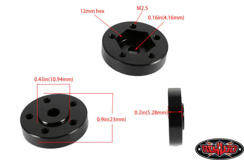 RC4WD Moyeux pour Jantes 1.9 à 5 Ergots (x4) Z-S0734 - Image 2