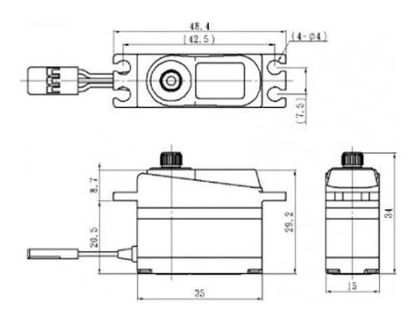 Savox Servo Low profile SV-1250MG+ 8kg 0.095s 7.4V Métal - Image 2