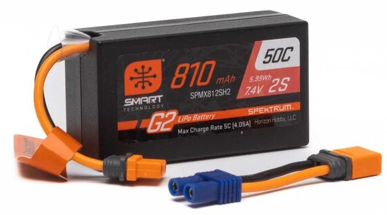 Spektrum Accu G2 lipo 7.4v 810mAh 2S 50C IC2 SPMX812SH2