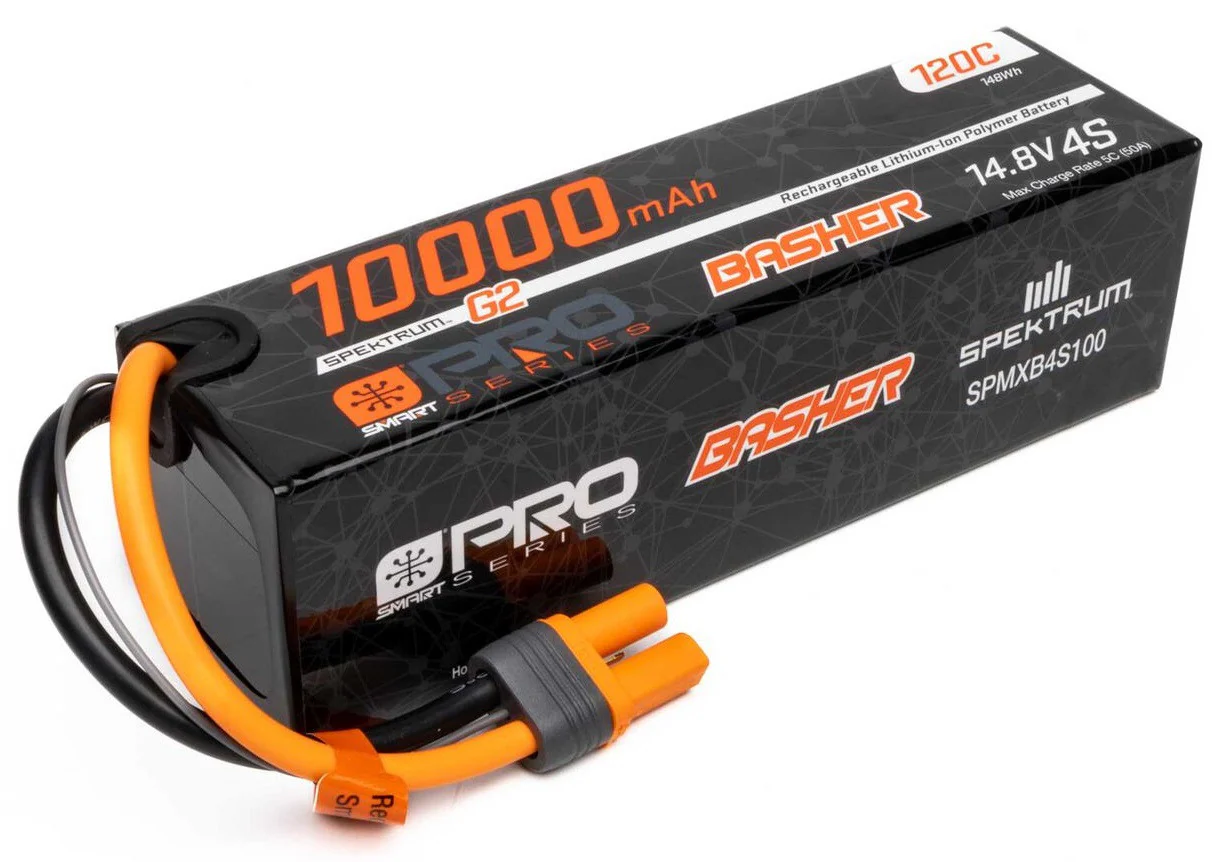 Spektrum Accu lipo Smart G2 Pro Basher 4S 14.8v 10000mah 120C Hard Case IC5