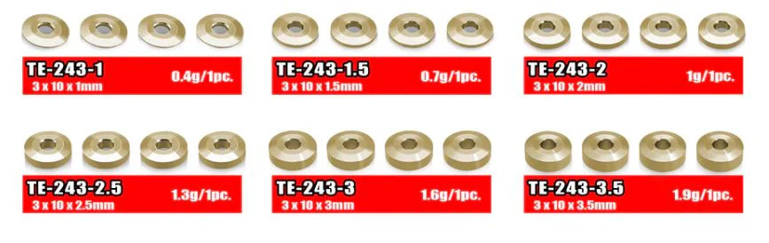 T-Work's Entretoise conique Laiton (x4) TE-243 - Image 2